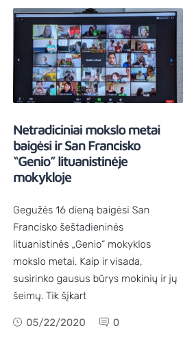 Staipsnis apie lituanistinių mokyklų vasario 16-os dainų projektą. Išsamus ir smagus straipsnis kartu tu SF Genio nuotrauka :) – mokyklos archyvo vaizdas