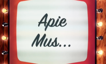 Vaizdo įrašo „Apie mus“ pradžios ekranas